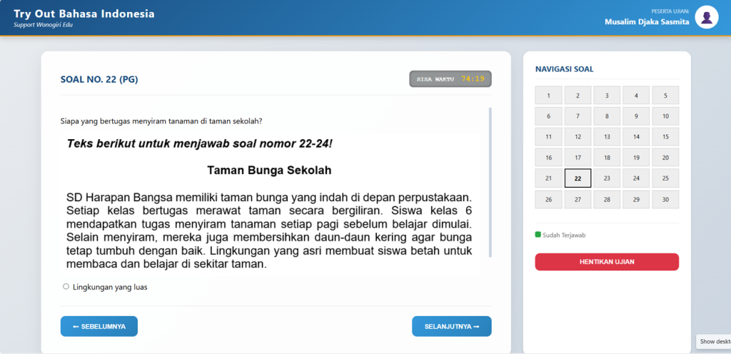 page soal ujian